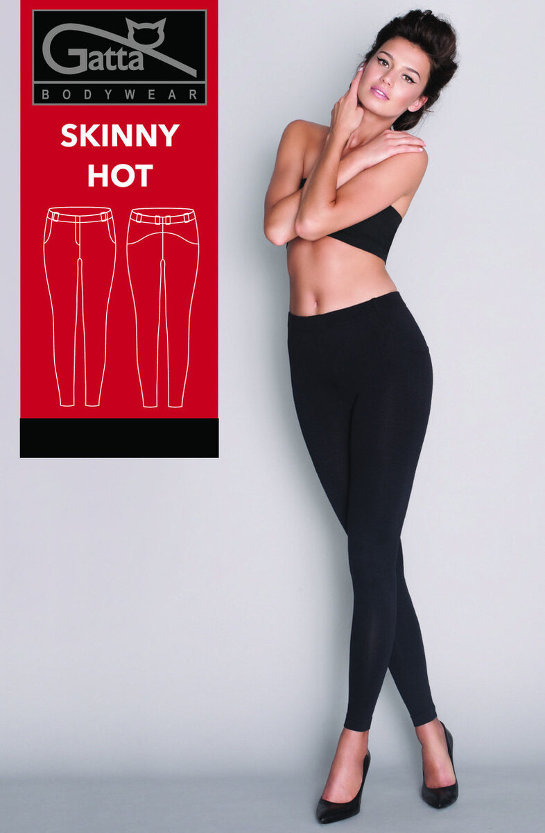 Dámské kalhoty Skinny Hot GATTA BODYWEAR, černá XL i170_0044502S4606