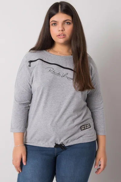 Tmavě khaki halenka plus size FPrice