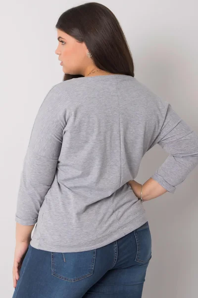 Tmavě khaki halenka plus size FPrice