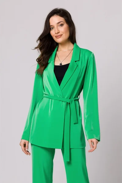 Zelená bunda pro ženy s páskem - moderní střih od Makoveru