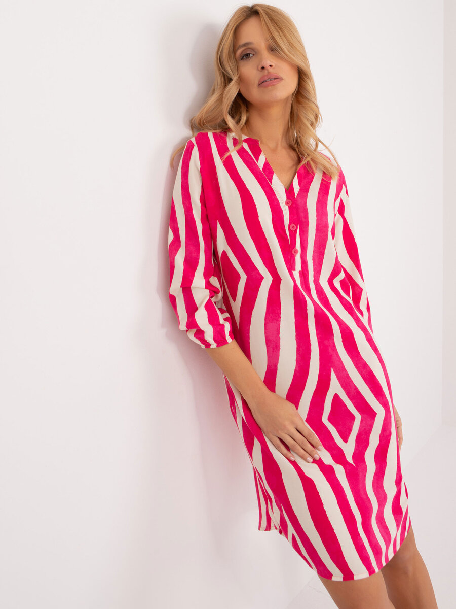 Růžové dámské šaty Fuchsia Elegance od FPrice, S i523_4063813622186