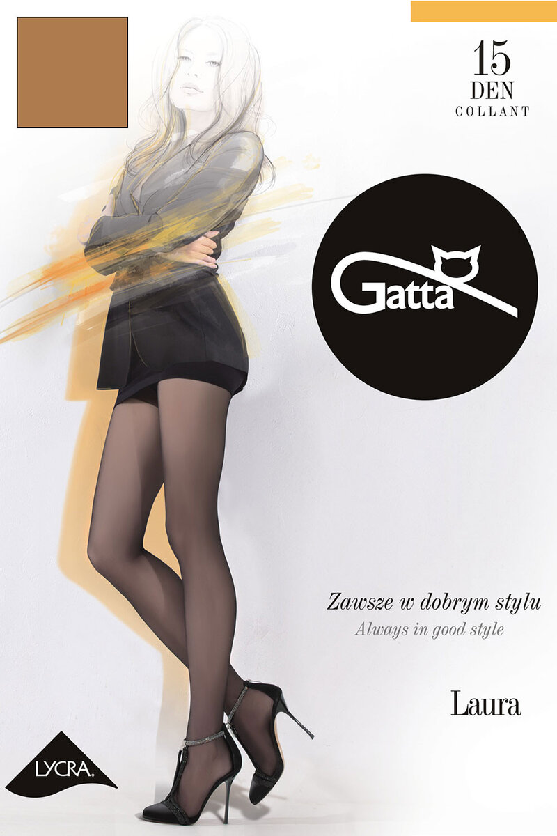 Beige punčochové kalhotky Laura 15 DEN od značky Gatta, 5-XL i510_438838765
