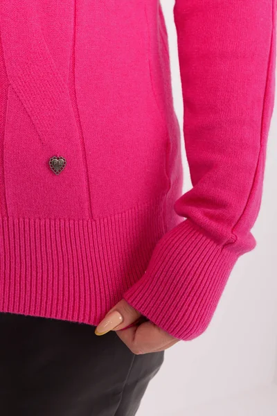 Růžový dámský svetr FPrice XL/XXL