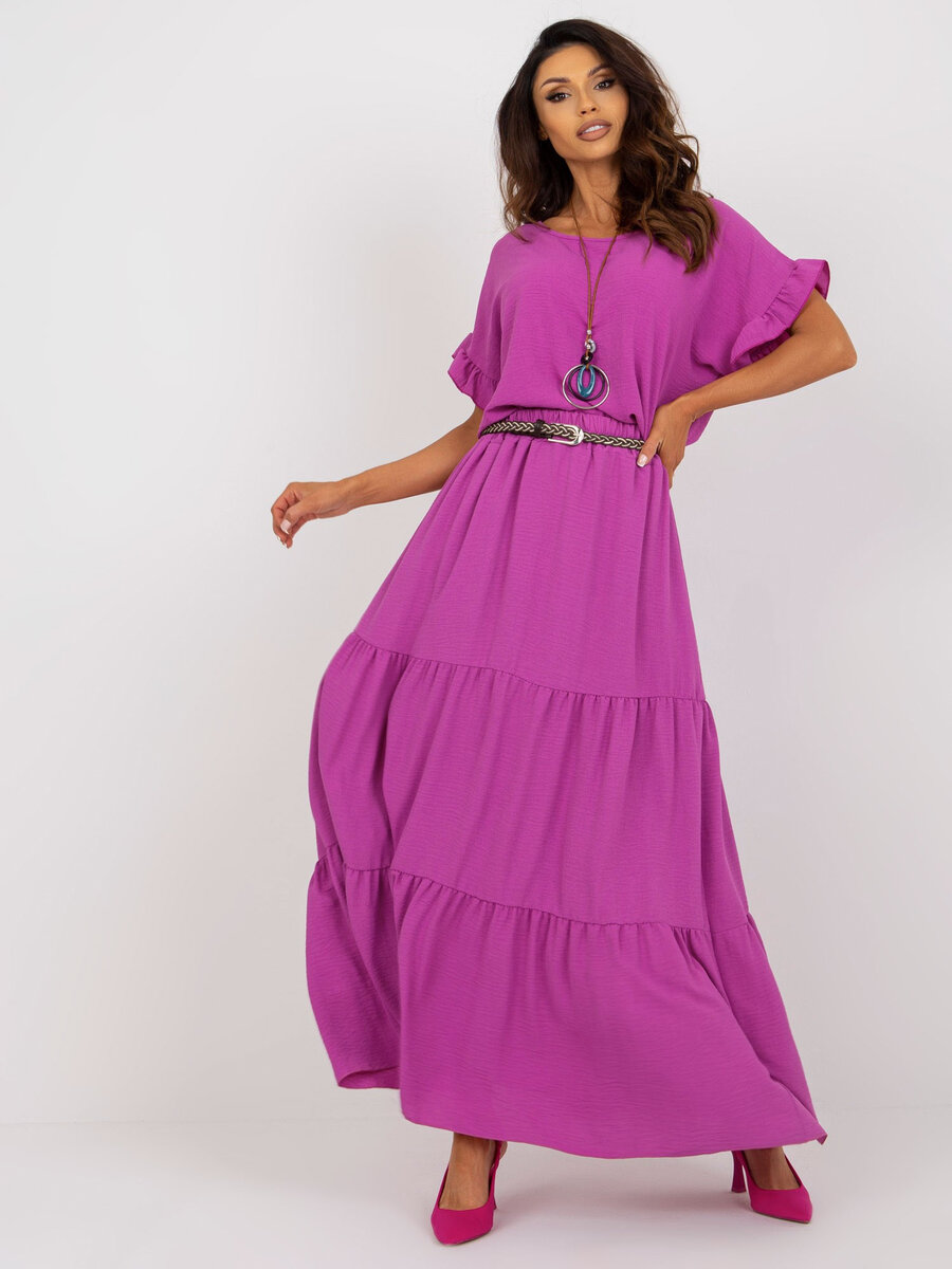 Fialová rozšířená sukně s volánem FPrice, jedna velikost i523_2016103385577