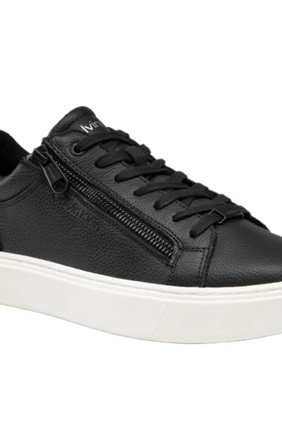 Černé pánské boty Calvin Klein s nízkou špičkou a zipem