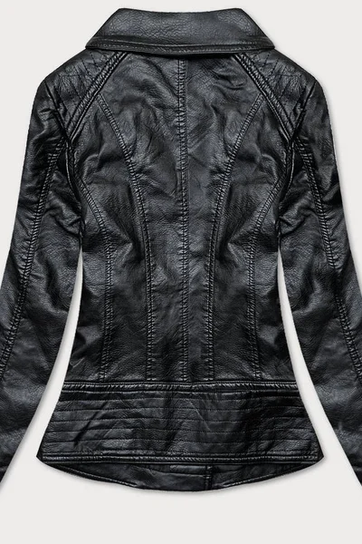 Dámská černá bunda ramoneska z imitace kůže 92XK15 S'WEST
