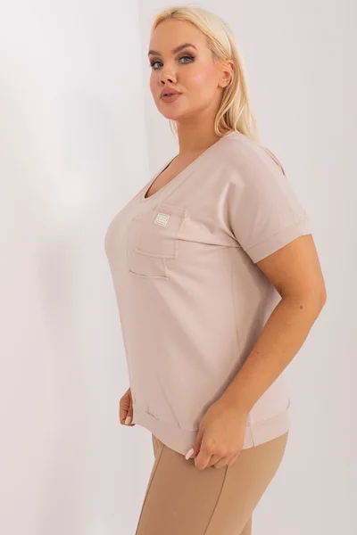 Beige Plus Size Dámská Halenka FPrice