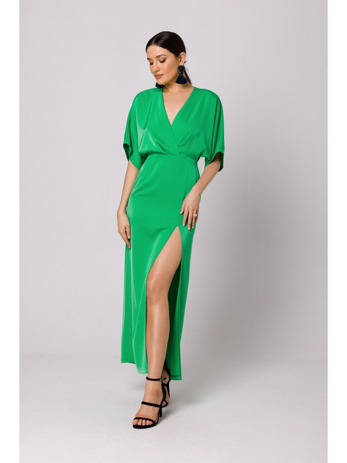 Zelené kimono maxi šaty Makover, EU L i529_2346377949608937472