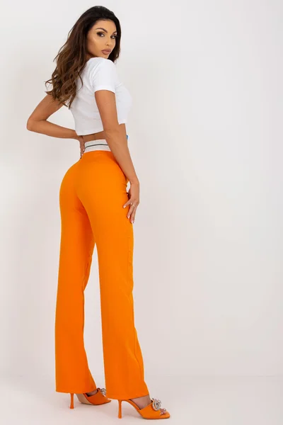 Oranžové dámské kalhoty FPrice DHJ SP s elegantním střihem