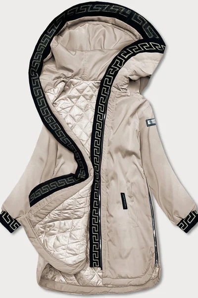 Tmavě béžová bunda pro ženy s ozdobnou lemovkou 2M2G9V S'WEST