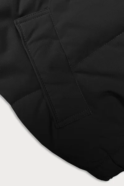 Černá péřová bunda s odepínací kapucí pro ženy J.Style