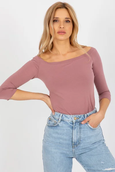 Růžová bavlněná dámská halenka BASIC FEEL GOOD Fashionhunters