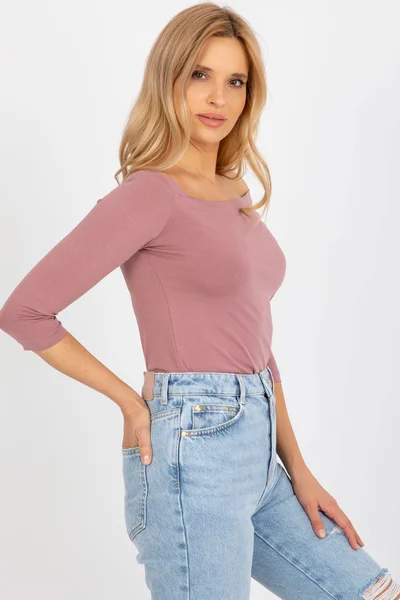 Růžová bavlněná dámská halenka BASIC FEEL GOOD Fashionhunters