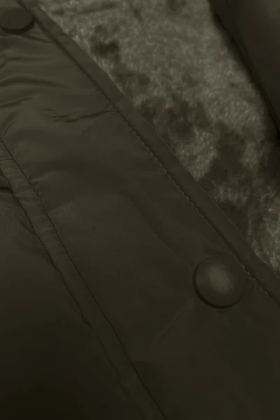 Dlouhá zimní bunda v khaki barvě s kapucí MELYA MELODY