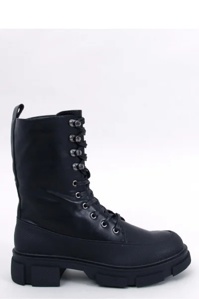 Černé vojenské dámské boty Inello Glans