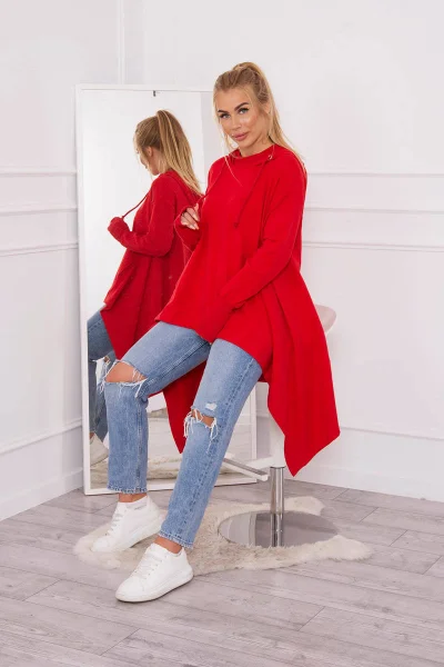 Dámská červená halenka s volným lemem K-Fashion