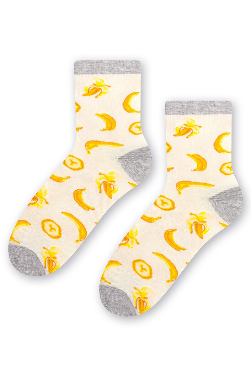 Krémové dámské ponožky Steven 159-095 vzorované, 35-37 i510_49379496680