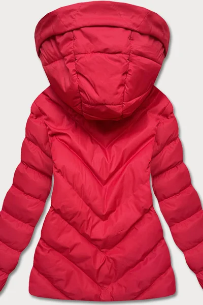 Zimní červená bunda s kapucí pro ženy J.STYLE