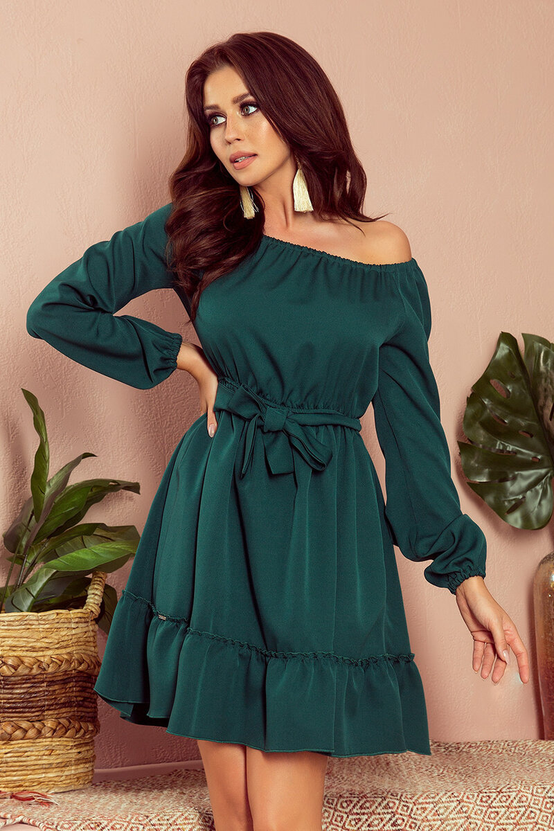 DAISY - Zelené dámské šaty s volánky 1 model 92422, S i367_1357_S