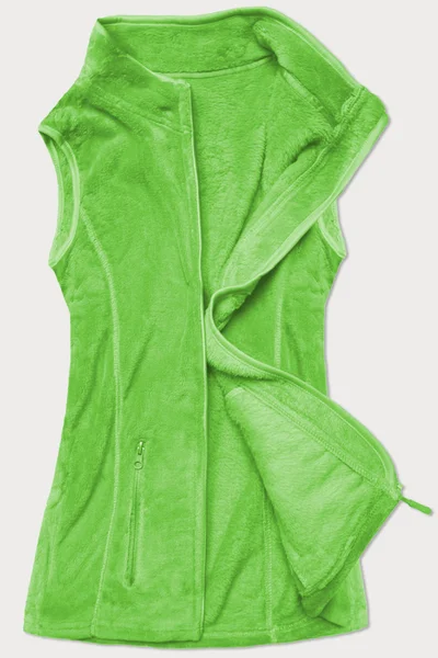 Dámská plyšová vesta v neonově zelené barvě JQ9 J.STYLE