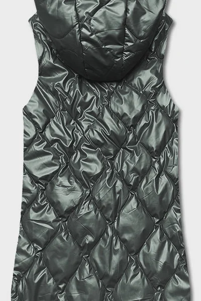 Dámská vesta v khaki barvě s kapucí R7X S'WEST