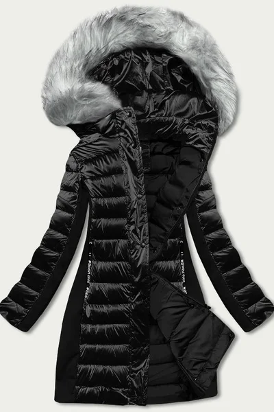 Zimní bunda s odnímatelnou kapucí a kožešinou YES!PINK