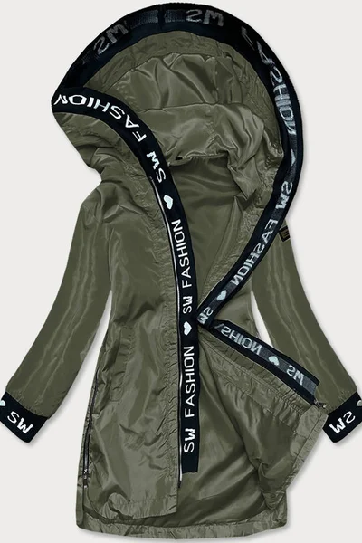 Tenká bunda pro ženy v khaki barvě s ozdobnou lemovkou CHVX6 S'WEST