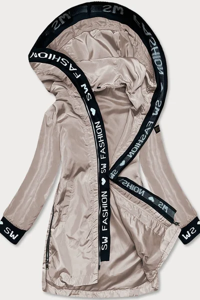 Tenká bunda pro ženy v kakaové barvě s ozdobnou lemovkou 4VK74 S'WEST