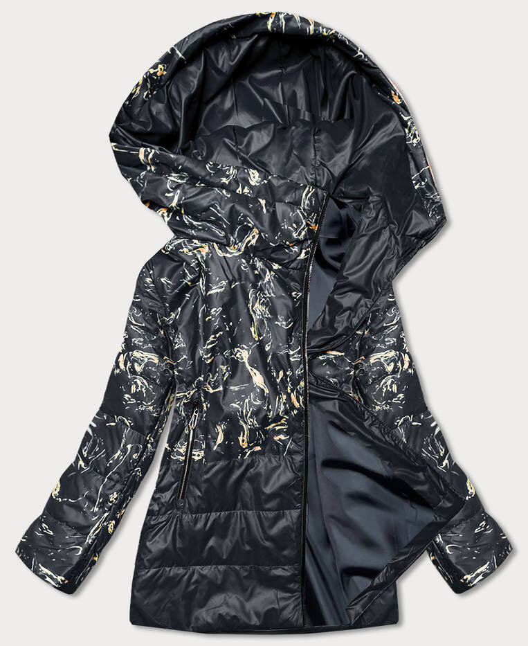 Černá bunda pro ženy s potiskem 2G6941 ROSSE LINE, odcienie czerni 52 i392_19501-29