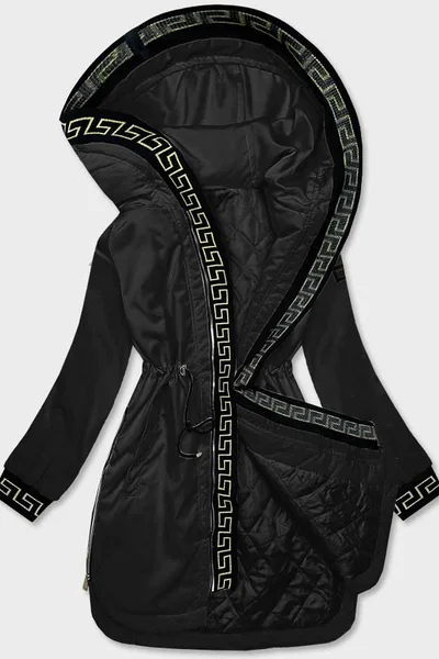 Černá bunda pro ženy s ozdobnou lemovkou 5M0 S'WEST