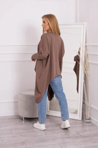 Dámská motýlí halenka oversize mocca K-Fashion