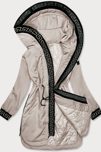 Béžová bunda pro ženy s ozdobnou lemovkou SWD205 S'WEST