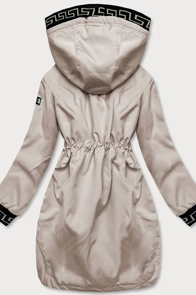 Béžová bunda pro ženy s ozdobnou lemovkou SWD205 S'WEST