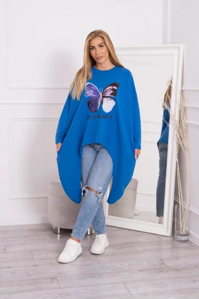 Oversize dámská halenka s chrpovým potiskem K-Fashion