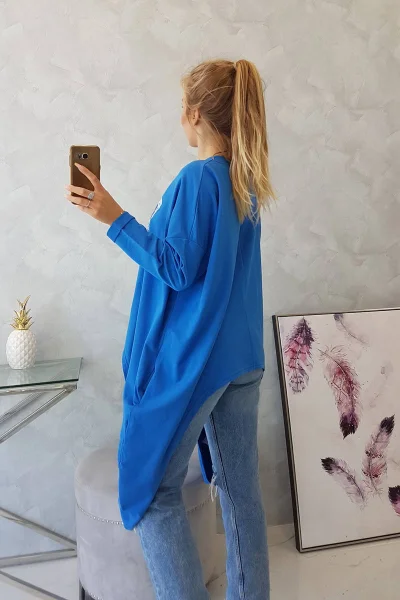 Oversize dámská halenka s chrpovým potiskem K-Fashion