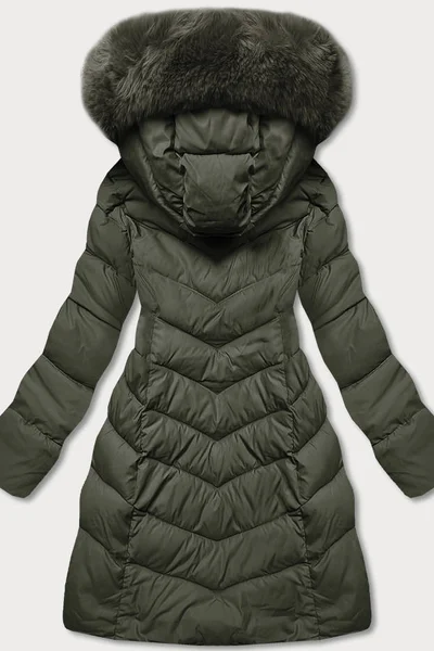 Zimní bunda YES!PINK s odnímatelnou kapucí v khaki barvě
