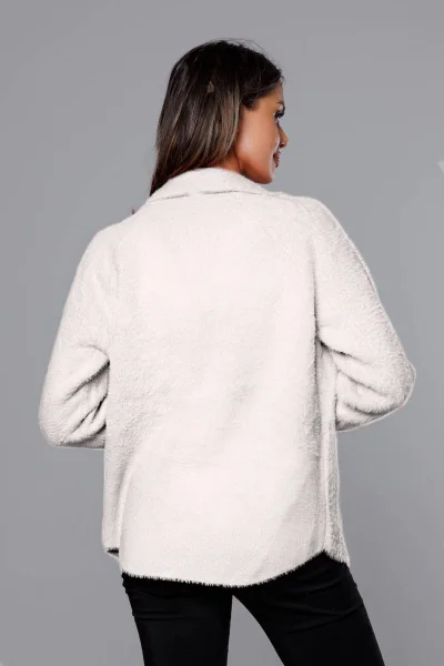 Dámský kabát Alpaka s límcem a kapsami pro velikosti M-XL