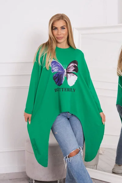 Oversize dámská halenka s motýlím potiskem K-Fashion