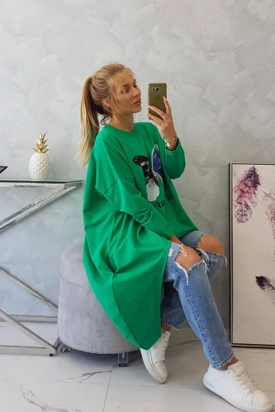 Oversize dámská halenka s motýlím potiskem K-Fashion