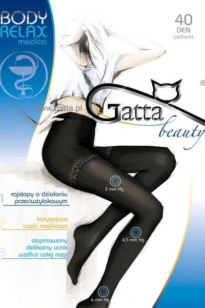 Dámské punčochové kalhoty Body Relaxmedica 4OB1 černá - Gatta