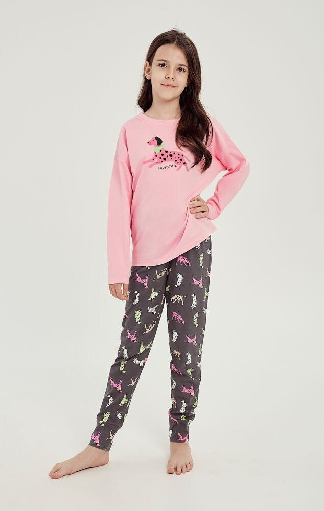 Růžové dívčí pyžamo s dalmatiny pro Taro, růžová 146 i43_79111_2:růžová_3:146_