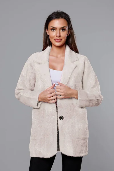 Vlněný dámský kabát Alpaka s knoflíky