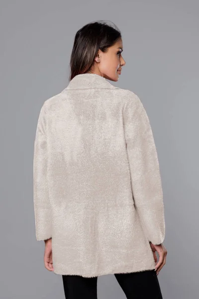 Vlněný dámský kabát Alpaka s knoflíky