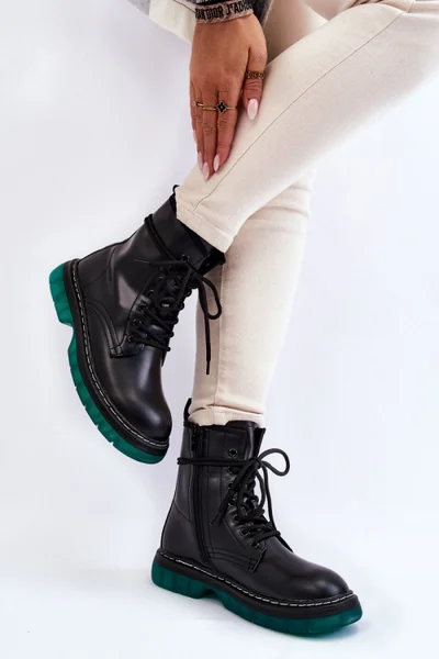 Glans dámské boty s platformou a zipem - Step in style