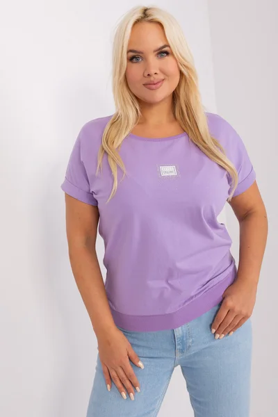 Fialová plus size halenka s kamínky Fashionhunters