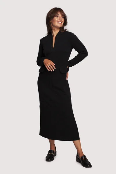Černé Maxi Šaty BeWear - Pohodlný Regular Fit Střih