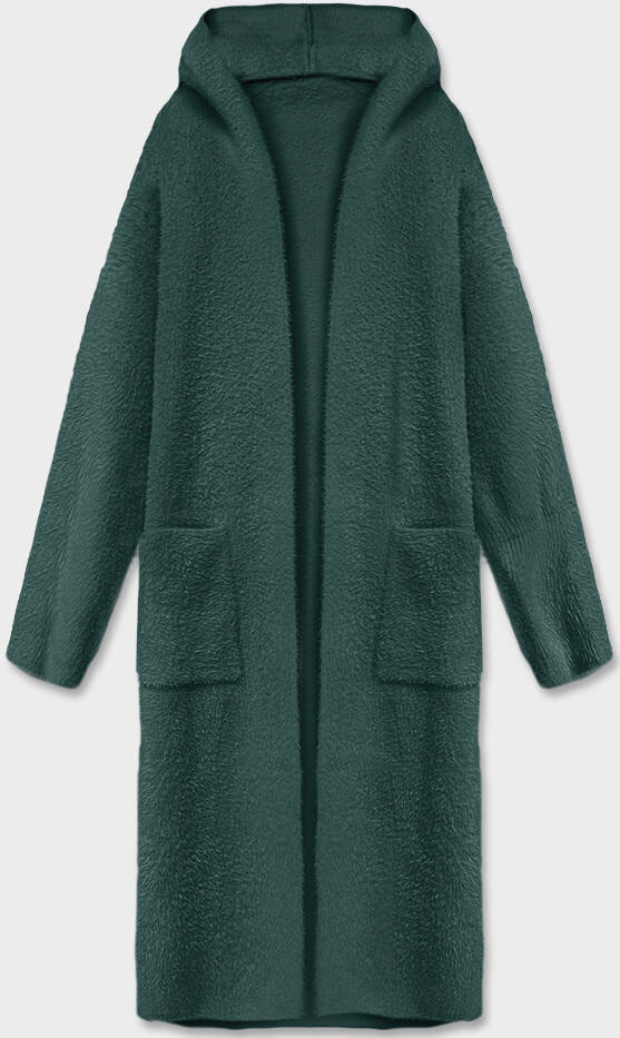 Mořský alpaka kabát s kapucí Made in Italy, odcienie zieleni ONE SIZE i392_21640-50