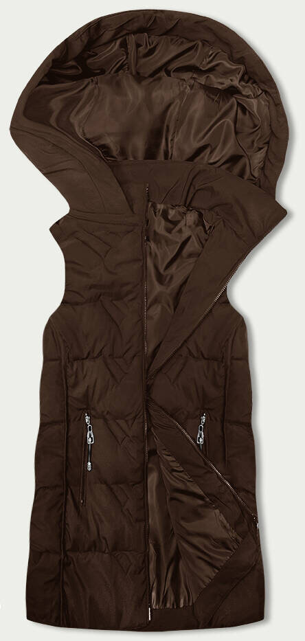 Kapucí vesta s péřovou výplní a odnímatelnou kapucí, odcienie brązu 48 i392_22796-27