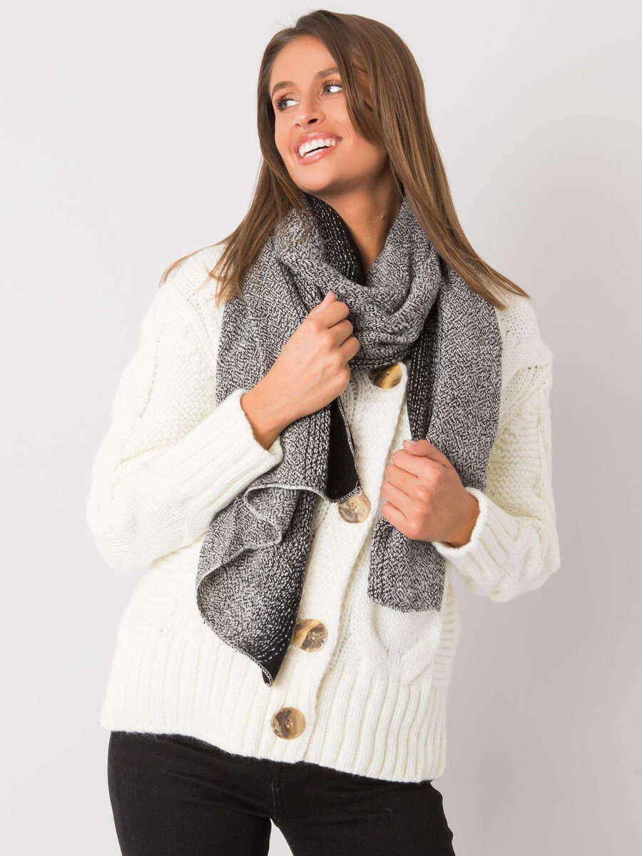 Černobílá dámská pletená šála FPrice, jedna velikost i523_2016103042258