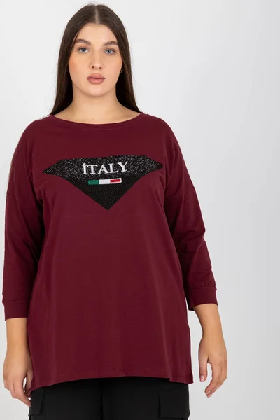 Plus Size Dámská Halenka s Rukávy Fashionhunters